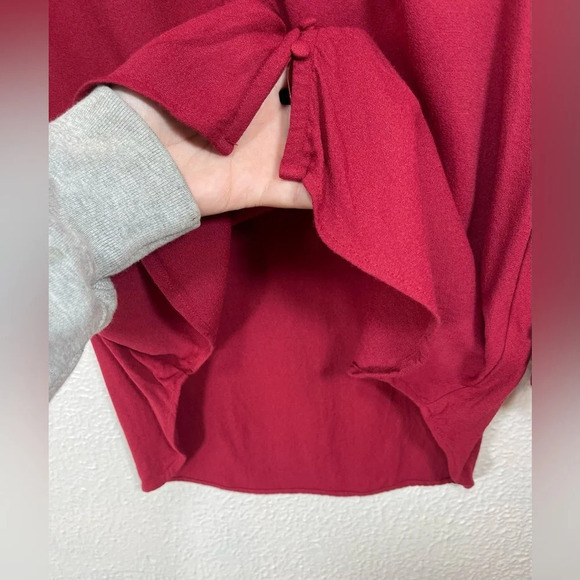 Soft Surroundings Moroccan Red Poet Button Up Blouse Ruffle Sleeve Women’s Small - Picture 9 of 13